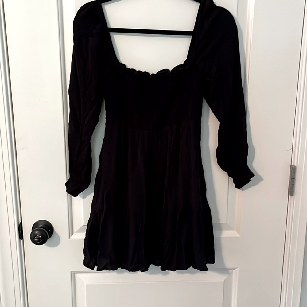 Abercrombie & Fitch, Small, black peasant mini dress
